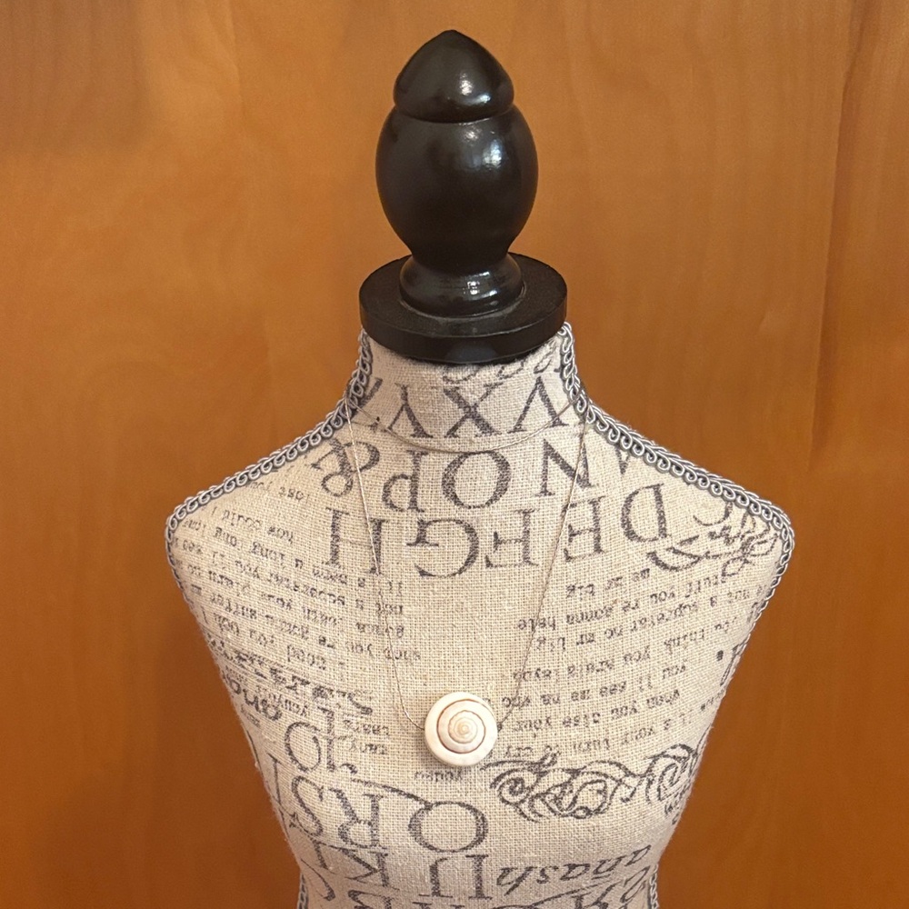 Salty Cali Spiral Shell Pendant Necklace Stamped 925 Italy